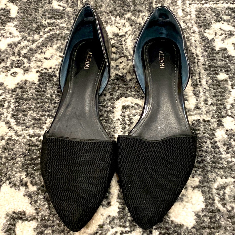 ALFANI Open sided black Flats